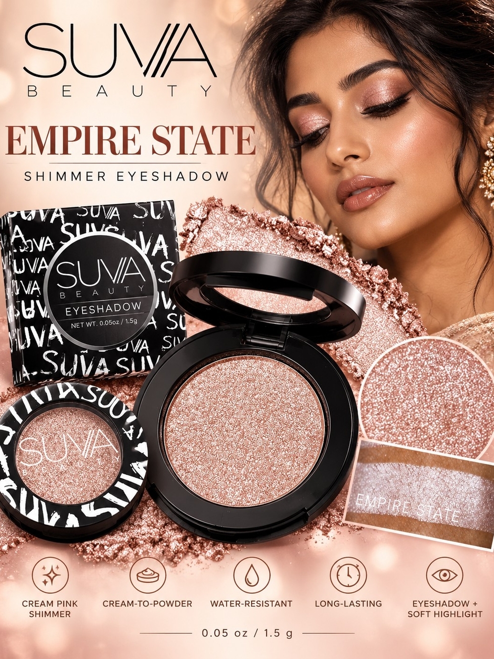 SUVA Beauty Shimmer Eyeshadow – Empire State